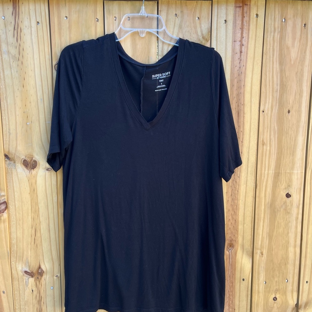 Torrid Black V-neck Tunic Shirt